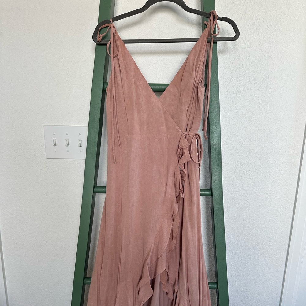 Mauve High Low Wrap Dress
